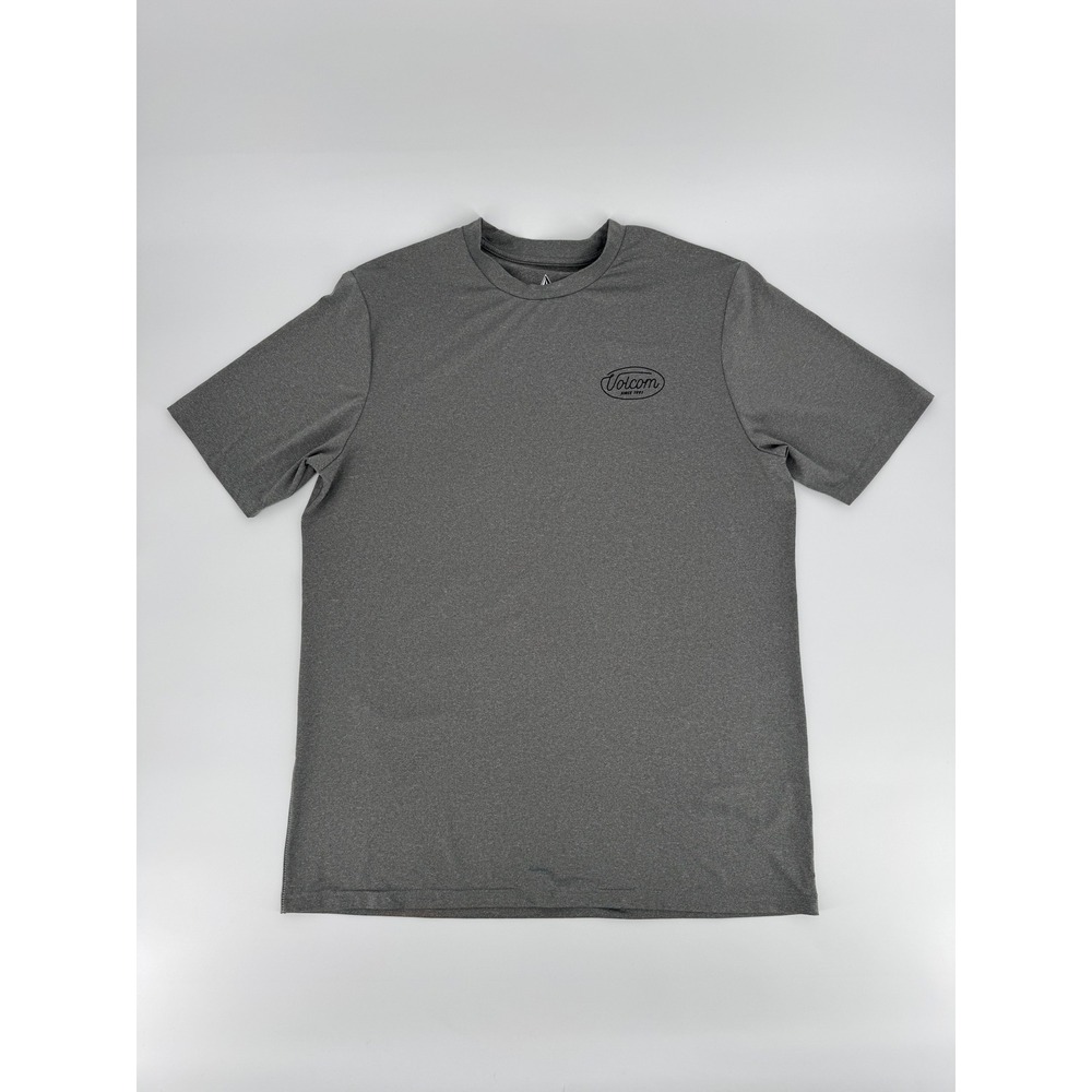 Volcom Mens XL Rash Guard Surf Shirt Gray Short Sleeve 50+ UPF Sun Protection